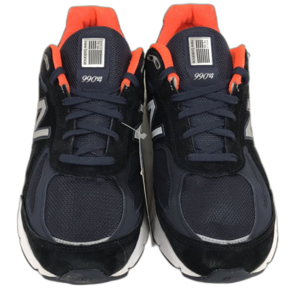 New Balance Womens Made 990 V4 Sneaker Navy Orange 12 D US - Picture 2 of 6
